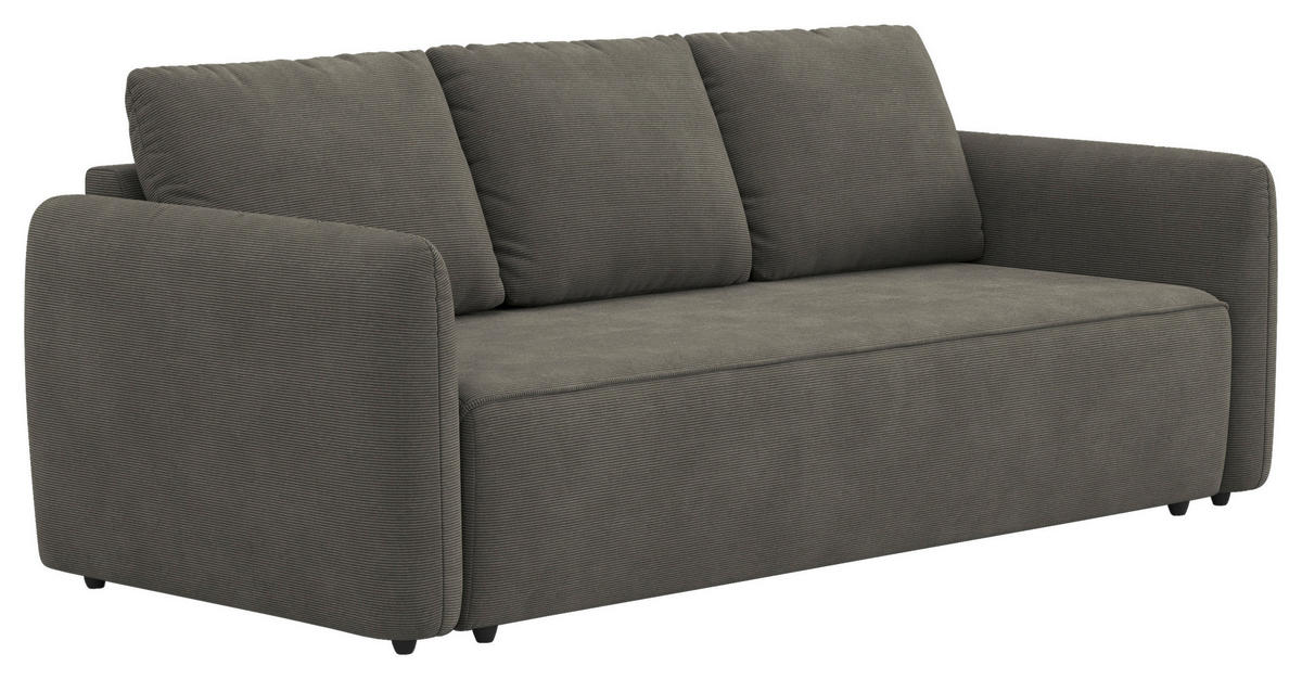 SCHLAFSOFA Cord Anthrazit  - Anthrazit/Schwarz, Trend, Kunststoff/Textil (222/89/102cm) - MID.YOU