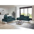 3-SITZER-SOFA in Velours Petrol  - Beige/Petrol, Design, Textil/Metall (222/89/104cm) - Dieter Knoll