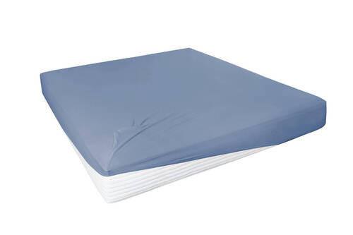 TOPPER-SPANNLEINTUCH 100/200 cm Jersey  - Blau, Basics, Textil (100/200cm)