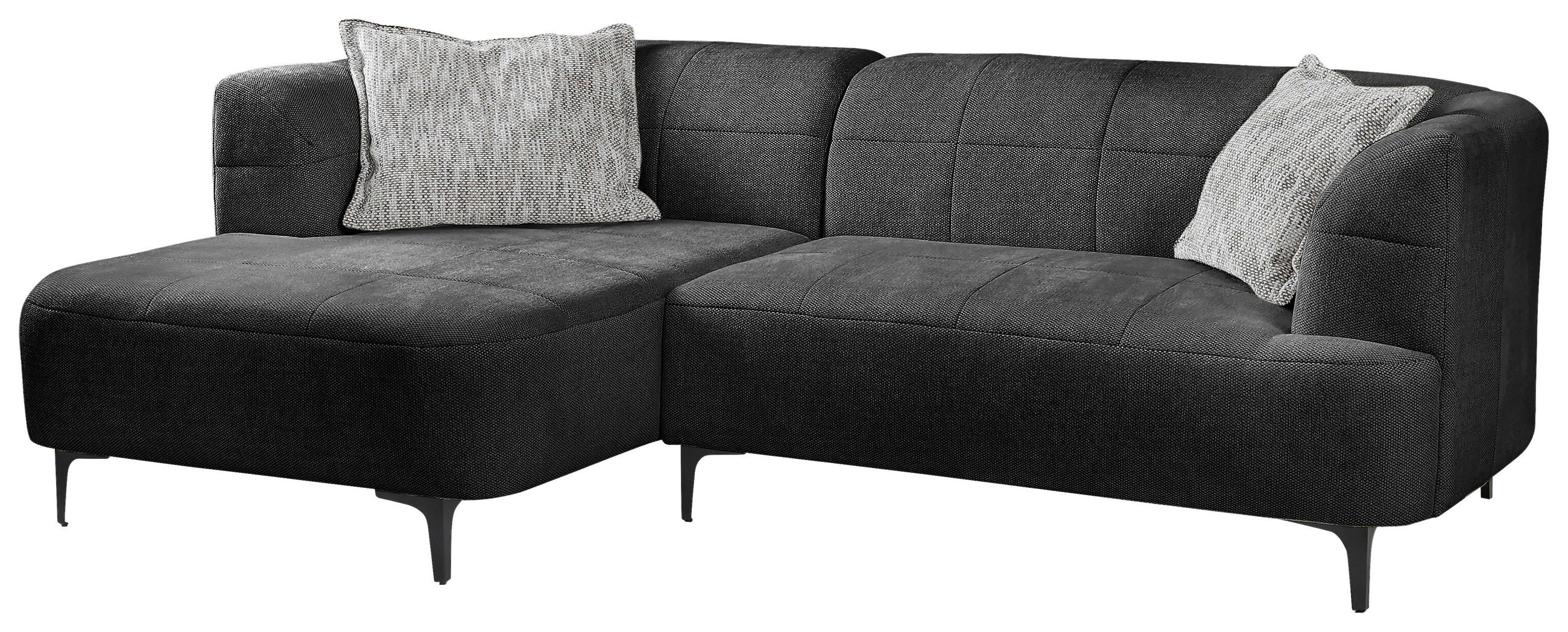 Thumbnail - Mid.you Ecksofa, Dunkelgrün, Textil, 3-Sitzer, Füllung: Polyurethan (Pur), Ottomane links, L-Form, 247x158 cm, Made in E...