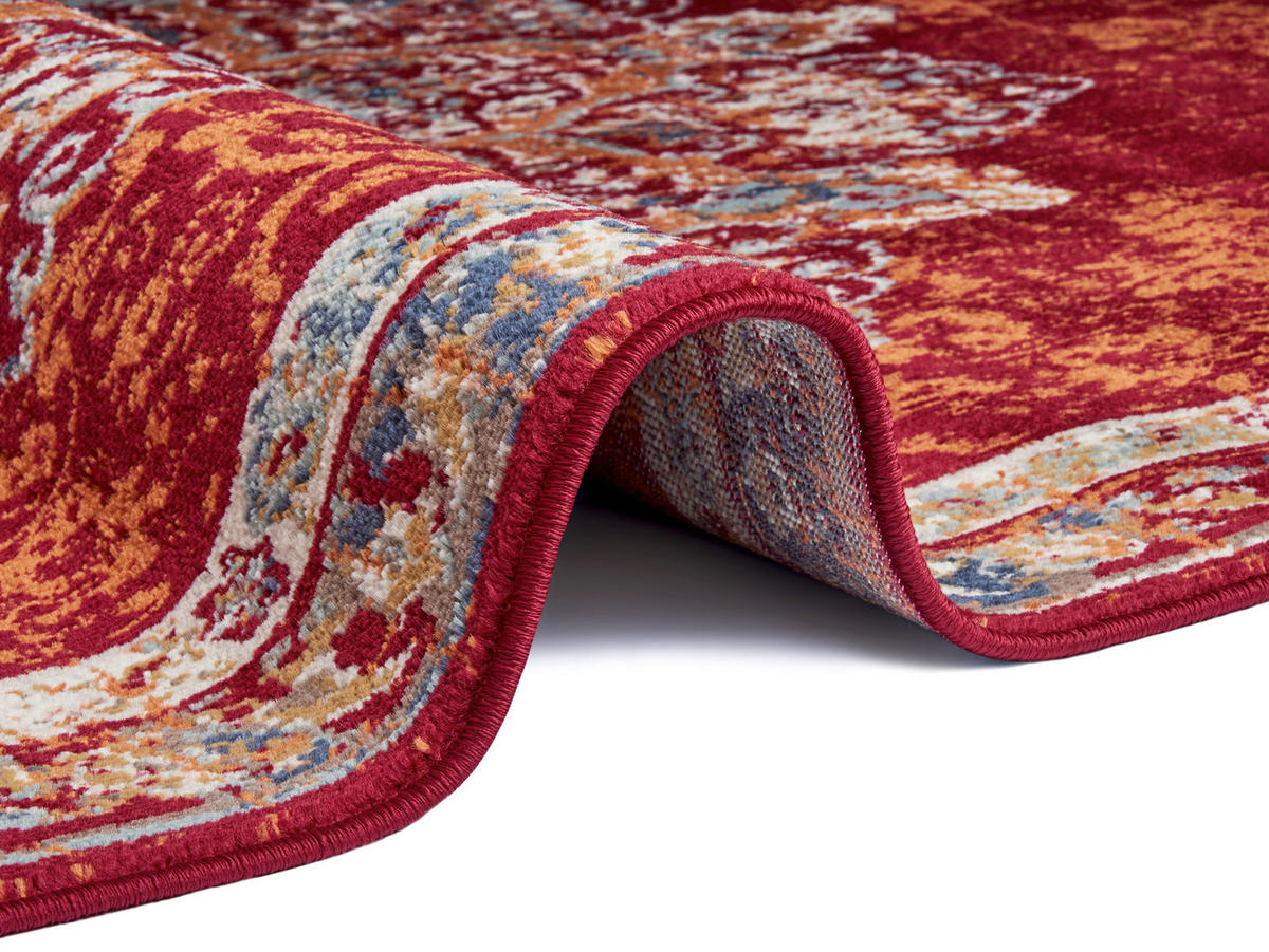 FLACHWEBETEPPICH 140/200 cm Luxor Multicolor, Rot  - Rot/Multicolor, Design, Kunststoff/Textil (140/200cm)