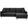 ECKSOFA in Flachgewebe Schwarz  - Eiche Wotan/Schwarz, Konventionell, Holz/Textil (255/157cm) - Carryhome