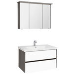 BADEZIMMER  in 92 cm  - Dunkelgrau/Weiß, KONVENTIONELL, Glas/Keramik (92cm) - Dieter Knoll