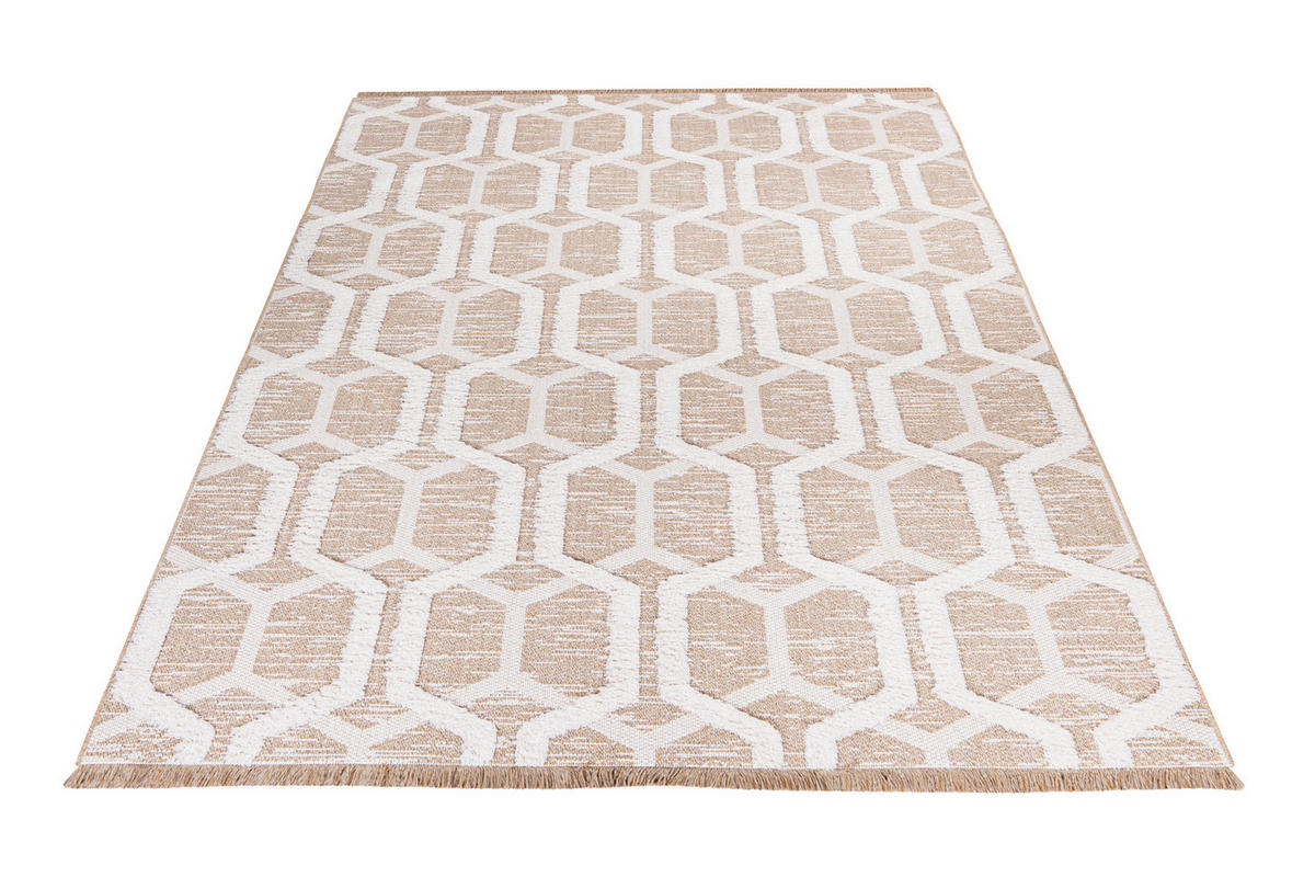 FLACHWEBETEPPICH 80/150 cm My Nomad Weiß, Sandfarben, Beige  - Sandfarben/Beige, Design, Textil (80/150cm) - Obsession