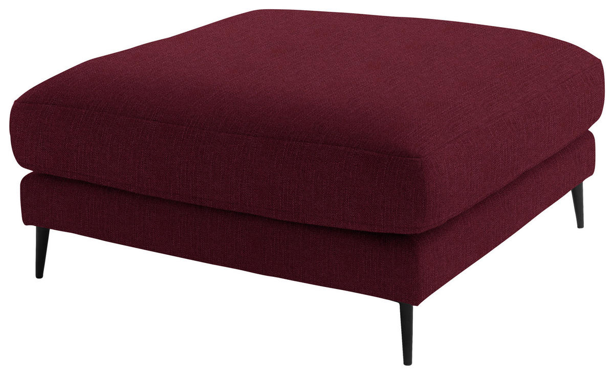 ECKSOFA in Flachgewebe Rot  177/253 cm  - Rot/Schwarz, Design, Textil/Metall (177/253cm) - Dieter Knoll
