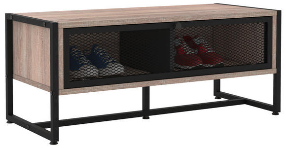 SCHUHBANK 95/40/41 cm - Schwarz/Sonoma Eiche, MODERN, Holz/Metall (95/40/41cm) - Novel