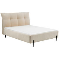 Pat Tapițat 160x200 Cm, 160/200 cm, alb - alb/negru, Modern, lemn/metal (160/200cm) - Esposa