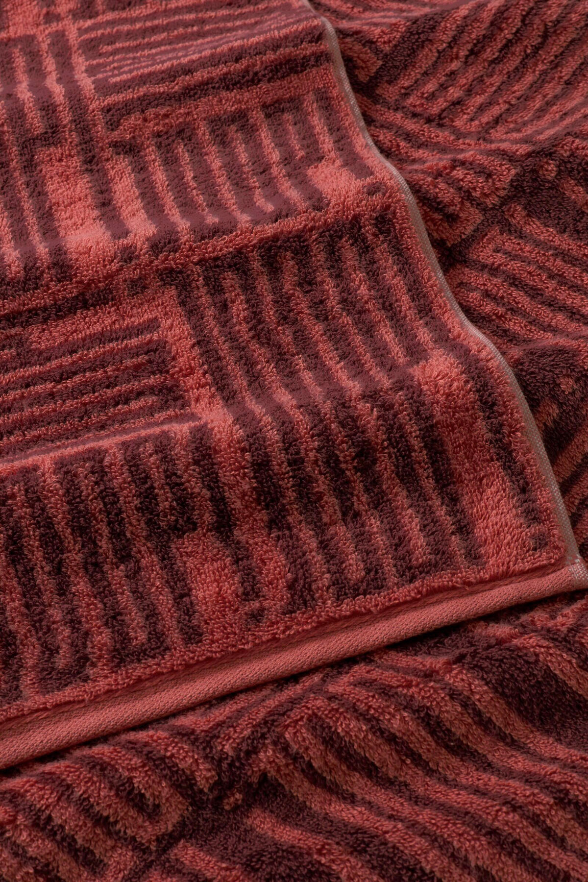 HANDTUCHSET JOOP! BARS Dunkelrot 2-teilig  - Dunkelrot, Basics, Textil (50/100cm) - Joop! Living