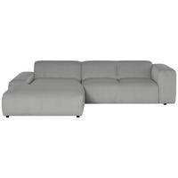 ECKSOFA HANNAH Hellgrau Cord  - Hellgrau/Schwarz, Design, Kunststoff/Textil (200/304cm) - MID.YOU