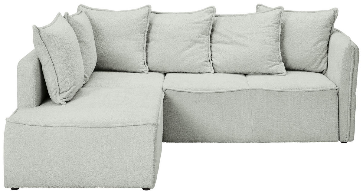 ECKSOFA in Chenille Naturfarben  - Schwarz/Naturfarben, KONVENTIONELL, Kunststoff/Textil (193/233cm) - Carryhome