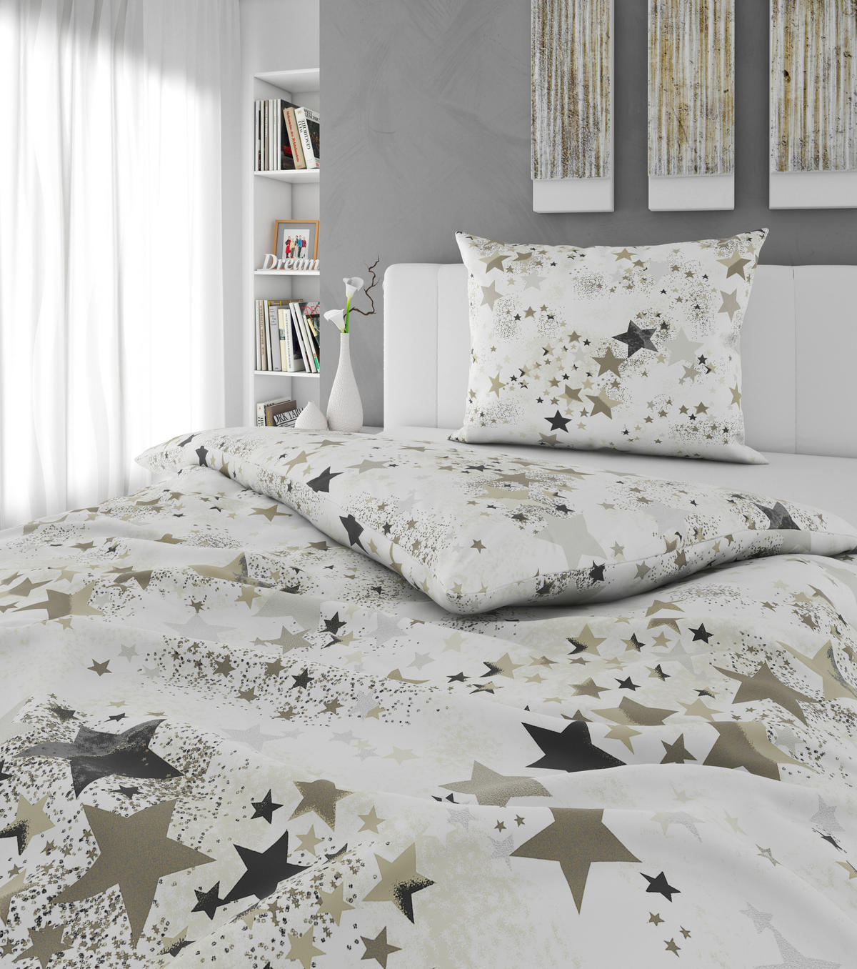 BETTWÄSCHE 2-teilig Flanell 140/200 cm  - Taupe, KONVENTIONELL, Textil (140/200cm) - Esposa