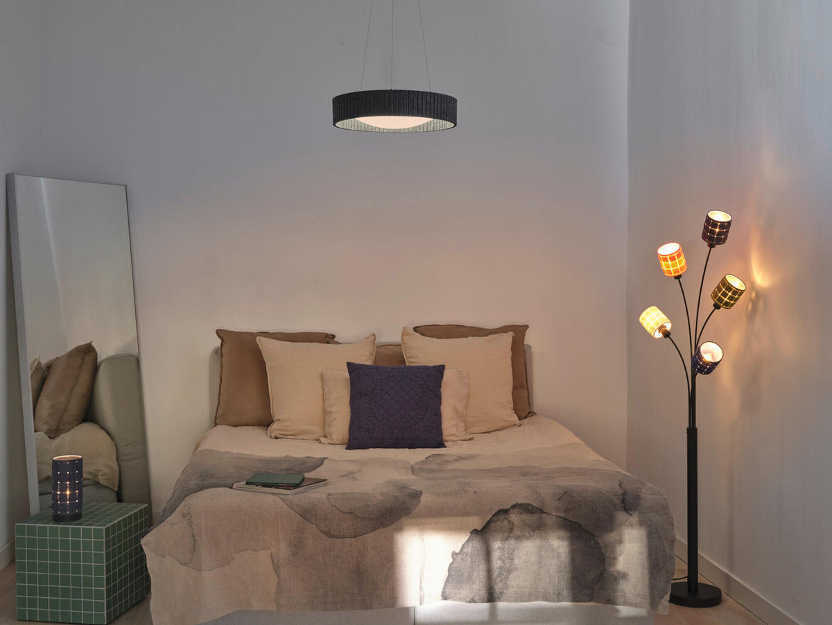 LED-PENDELLEUCHTE 50/150 cm   - Dunkelgrau, Natur, Kunststoff/Textil (50/150cm) - Ledvance