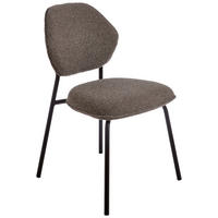 STUHL  Stoffauswahl, stapelbar Bouclé  - Schwarz/Braun, Basics, Textil/Metall (51/85/63cm) - Celina Home