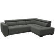 ECKSOFA in Struktur Grau  284/205 cm  - Schwarz/Grau, Design, Kunststoff/Textil (284/205cm) - Xora