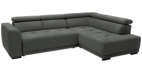 ECKSOFA in Struktur Grau 284/205 cm - Schwarz/Grau, Design, Kunststoff/Textil (284/205cm) - Xora