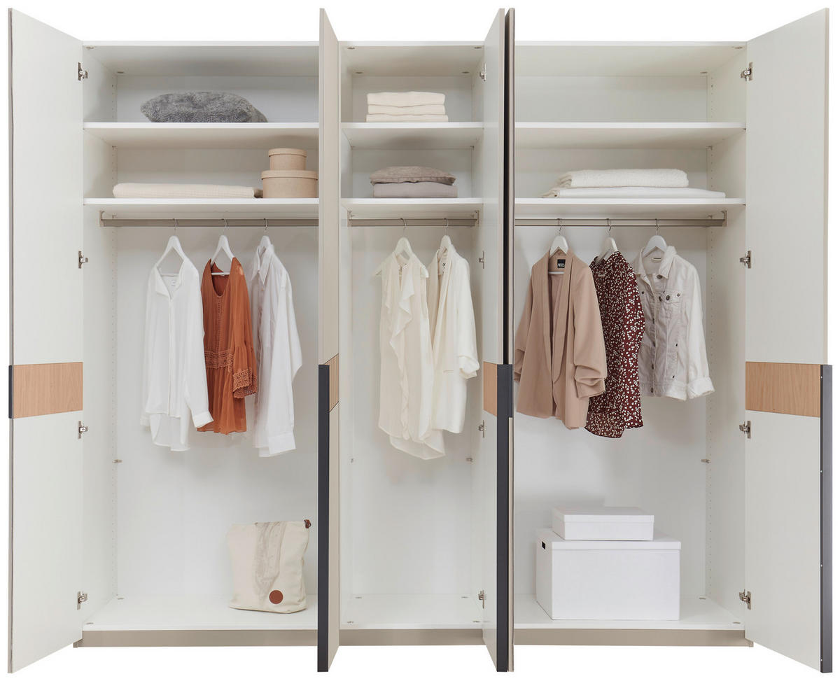 DREHTÜRENSCHRANK Taupe, Eichefarben  - Taupe/Eichefarben, Design, Holz/Holzwerkstoff (249,6/229,4/59,5cm) - Dieter Knoll