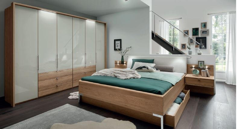 BETTANLAGE - Champagner/Eichefarben, KONVENTIONELL, Holz/Textil (180/200cm) - Dieter Knoll