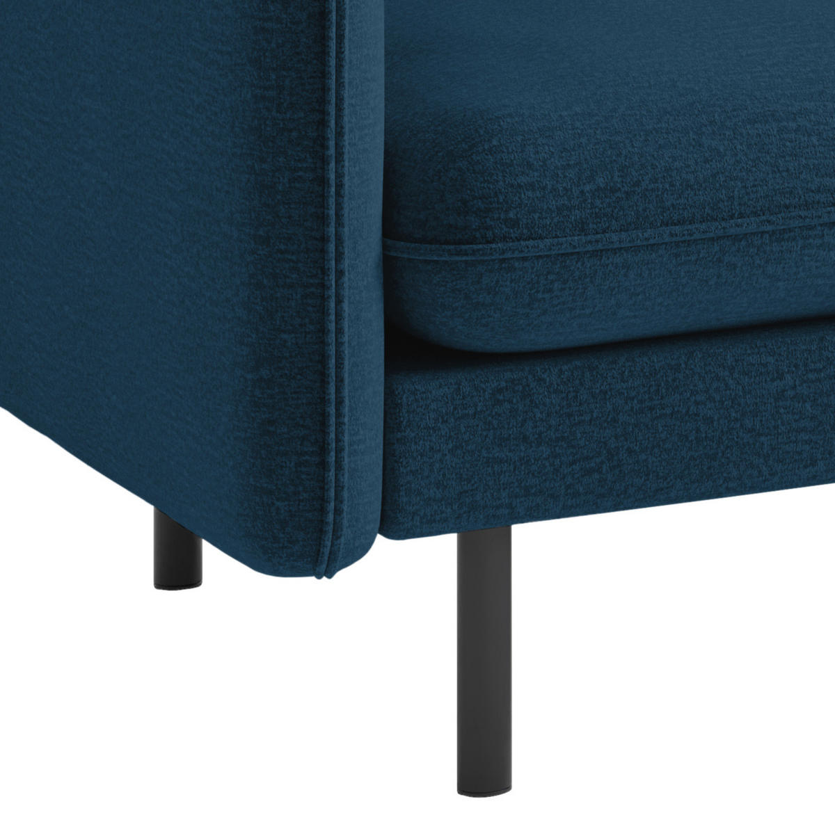 ECKSOFA in Flachgewebe Blau  - Blau/Schwarz, Design, Textil (267/204cm) - Livetastic