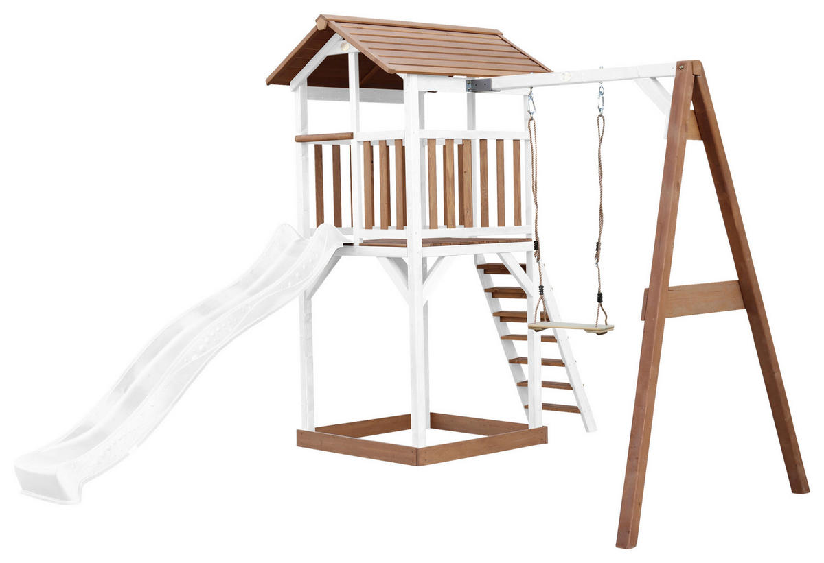 SPIELTURM 283,6/241,9/349 cm  - Weiss/Braun, Konventionell, Holz/Kunststoff (283,6/241,9/349cm)