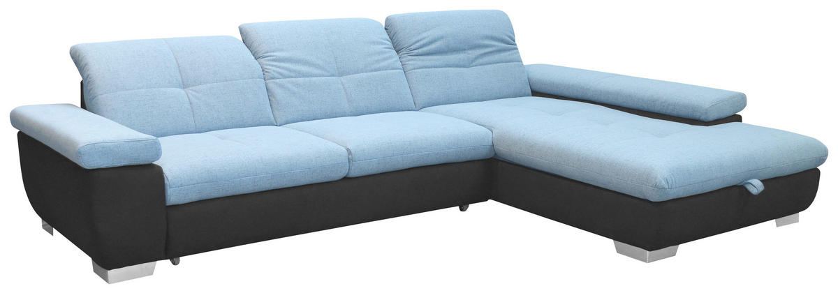 SEDEŽNA GARNITURA, mikrovlakna  - barve kroma, Design, kovina/tekstil (204/297cm) - Xora