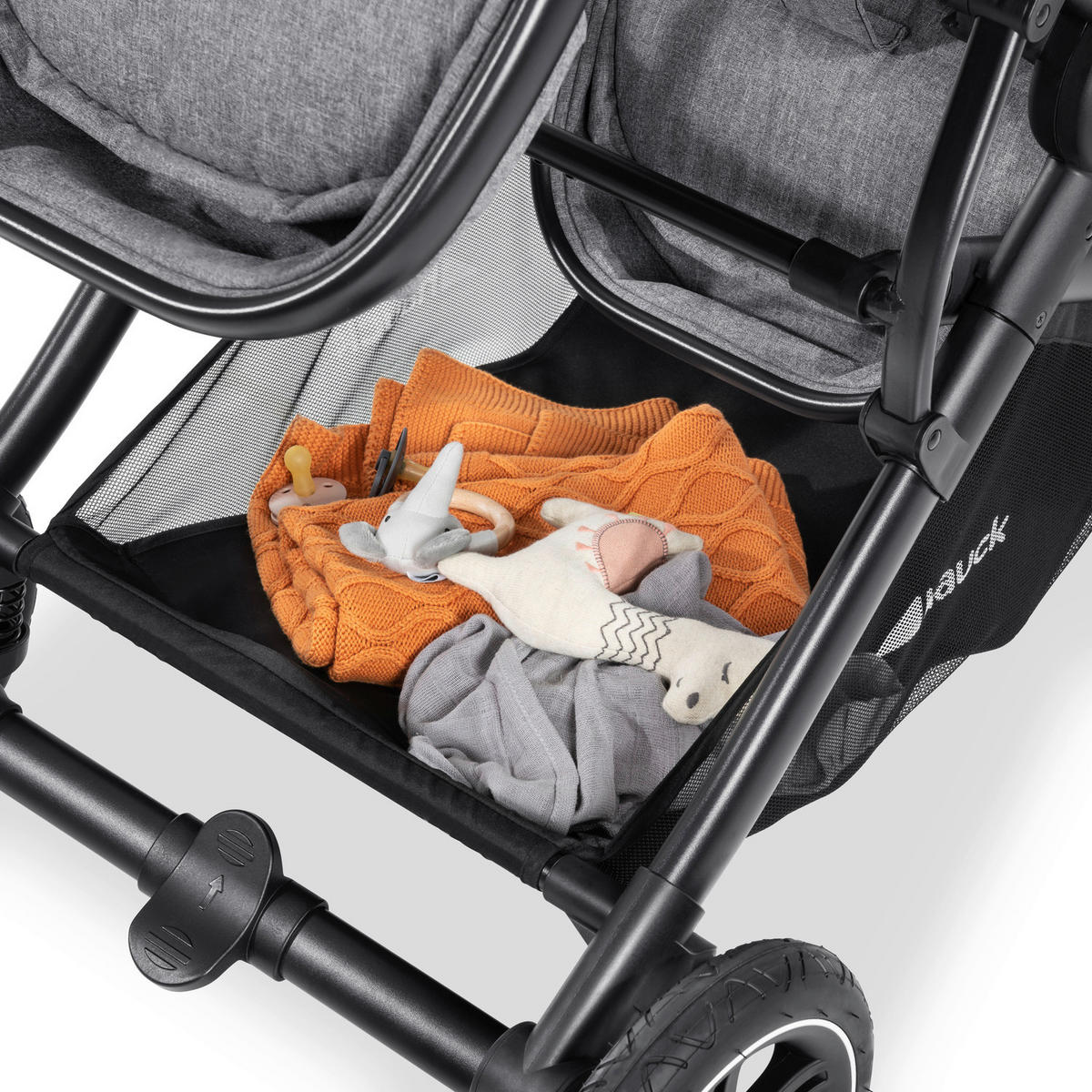 ZWILLINGSWAGEN ATLANTIK TWIN  - Schwarz/Grau, Basics, Textil/Metall (125/64/108cm) - Hauck