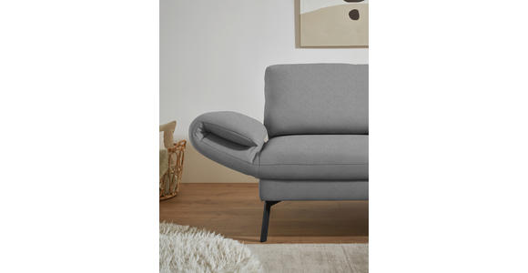 ECKSOFA  in Flachgewebe Hellgrau  255-365/175-224 cm  - Hellgrau/Schwarz, Design, Textil/Metall (255-365/175-224cm) - Dieter Knoll