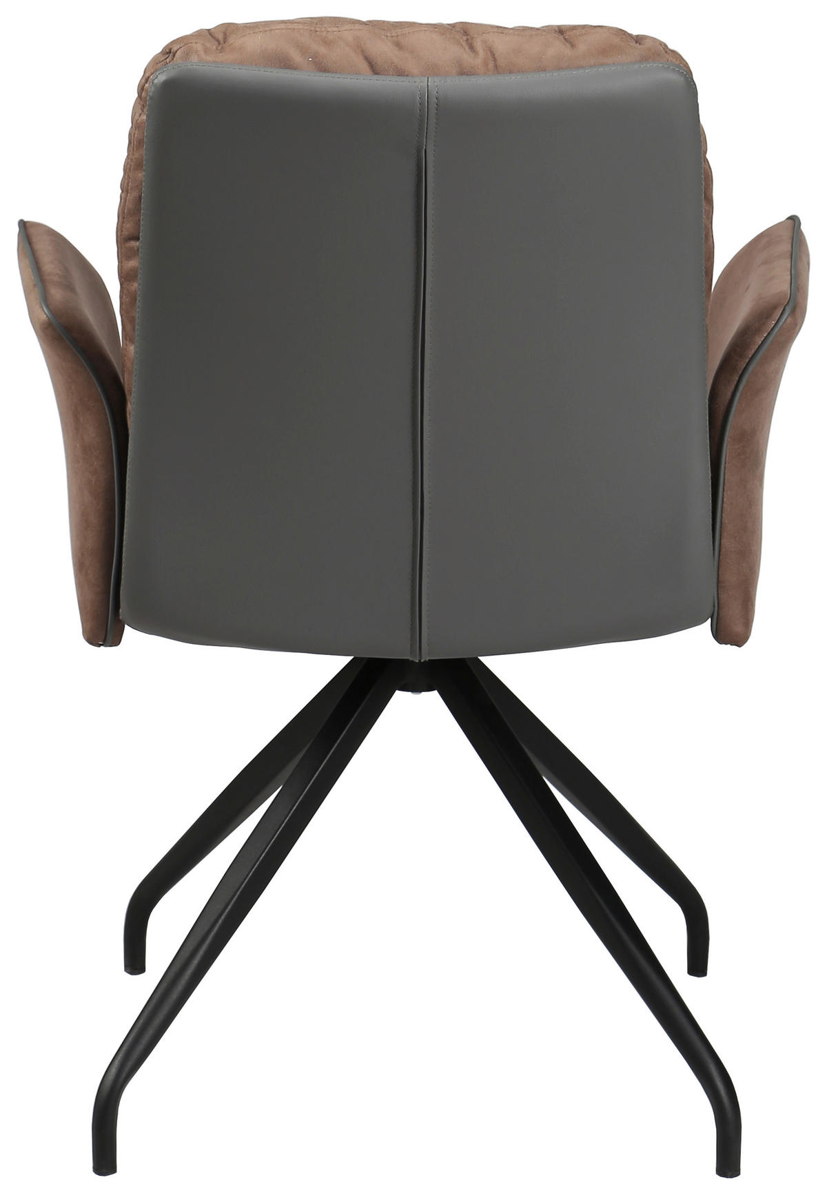 ARMLEHNSTUHL  in Eisen Lederlook, Mikrofaser  - Schwarz/Braun, Design, Textil/Metall (63,5/87,5/68,5cm) - Hom`in