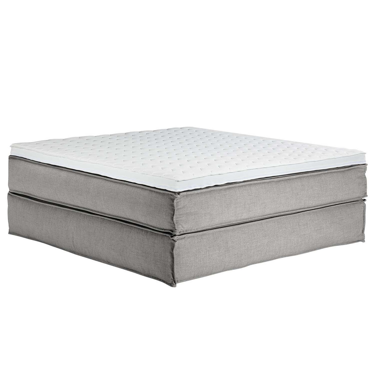 BOXSPRINGBETT 200/200 cm  in Hellgrau  - Hellgrau/Schwarz, Design, Textil (200/200cm) - home24