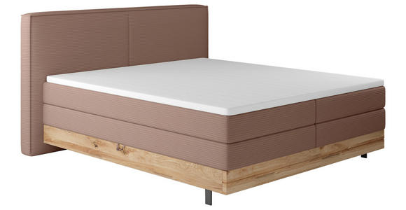 BOXSPRINGBETT 180/200 cm in Altrosa - Schwarz/Altrosa, Natur, Holz/Textil (180/200cm) - Valnatura