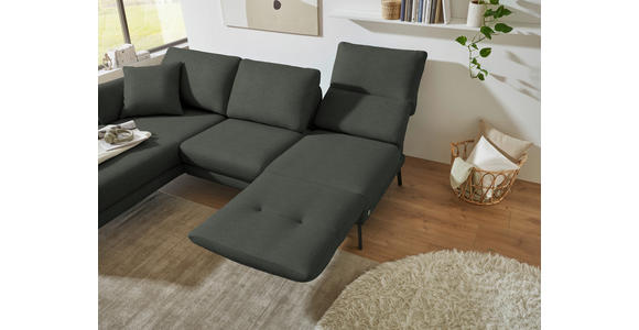 ECKSOFA  in Flachgewebe Grün  175-224/255-365 cm  - Schwarz/Grün, Design, Textil/Metall (175-224/255-365cm) - Dieter Knoll