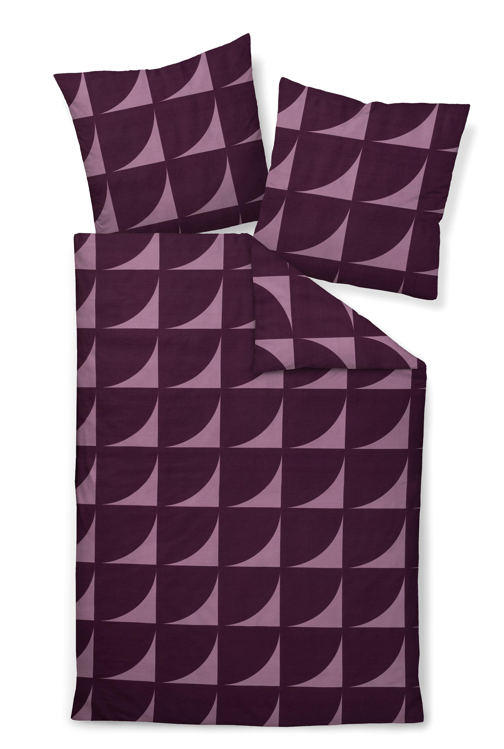 BETTWÄSCHE 3-teilig Makosatin 200/220 cm  - Beere, Design, Textil (200/220cm) - Janine