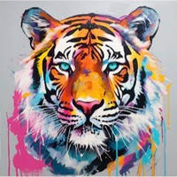 METALLBILD Tiere  - Multicolor, Basics, Metall (50/50/2cm) - Euroart