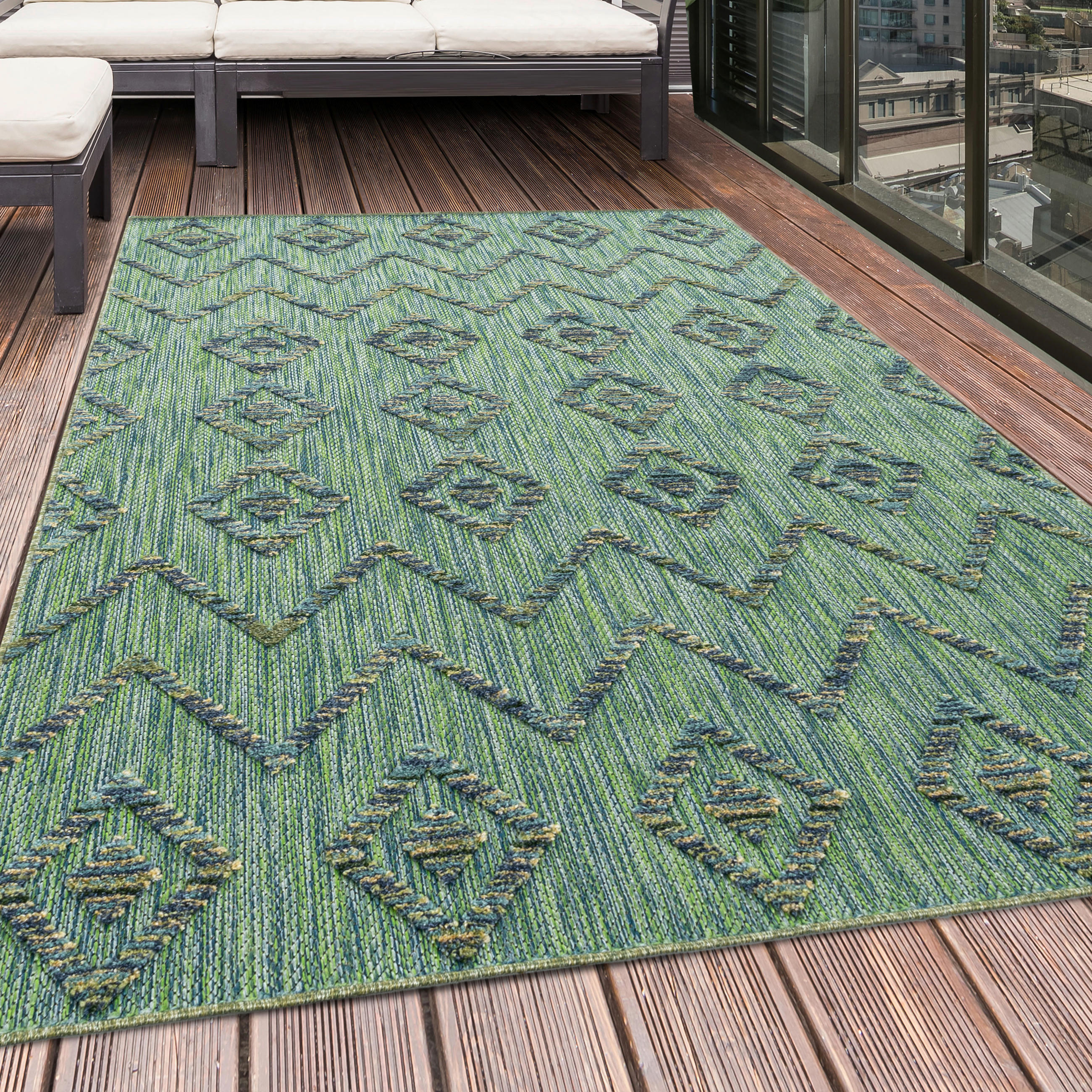 LÄUFER 80/250 cm Bahama Grün  - Grün, Design, Textil (80/250cm) - Novel