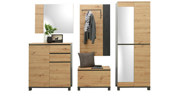 GARDEROBENPANEEL 71/123,5/25,5 cm - Eichefarben/Anthrazit, Design, Holzwerkstoff (71/123,5/25,5cm) - Voleo