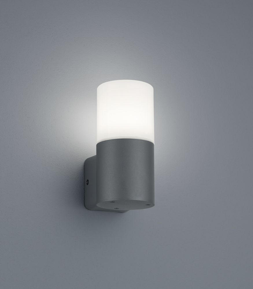 AUßENWANDLEUCHTE HOOSIC 8,5/17,5 cm   - Anthrazit/Weiß, Basics, Kunststoff/Metall (8,5/17,5cm) - Trio Leuchten
