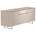 LOWBOARD Alufarben, Sandfarben  160/66/45 cm  - Sandfarben/Alufarben, Design, Glas/Holzwerkstoff (160/66/45cm) - Moderano