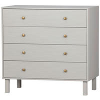 KOMMODE Madu, 94/91/52 cm, 4 Schublade(n)  - Goldfarben/Hellgrau, Design, Holz/Metall (94/91/52cm) - Livetastic