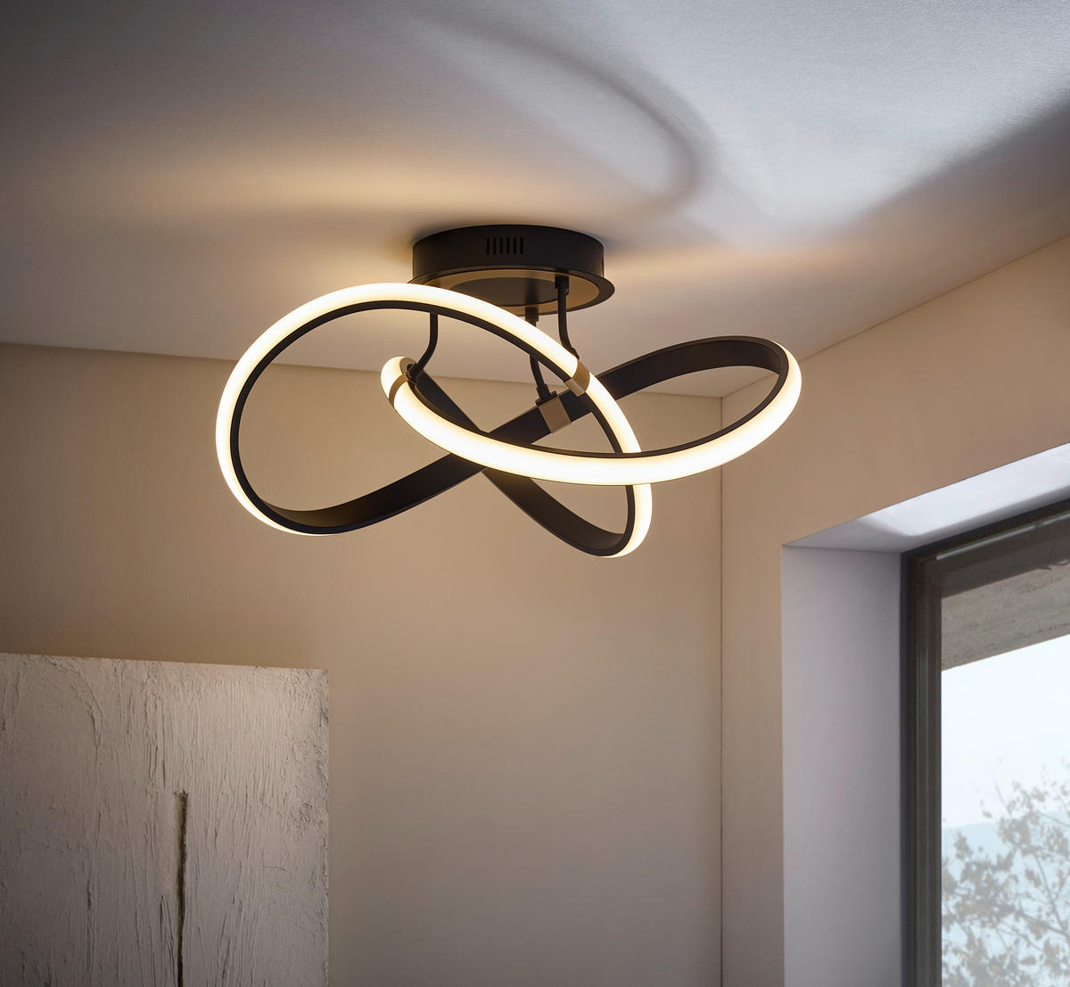 LED-DECKENLEUCHTE 55/29 cm   - Goldfarben/Schwarz, Design, Metall (55/29cm)