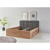 POSTELJA 200 cm   x 140 cm  , leseni material antracit, hrast artisan  - antracit/hrast artisan, Moderno, leseni material (140/200cm) - Xora