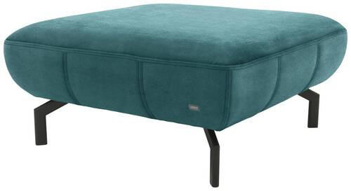 HOCKER Webstoff Petrol  - Petrol/Schwarz, Design, Textil/Metall (83/44/83cm) - LOOKS by W.Joop