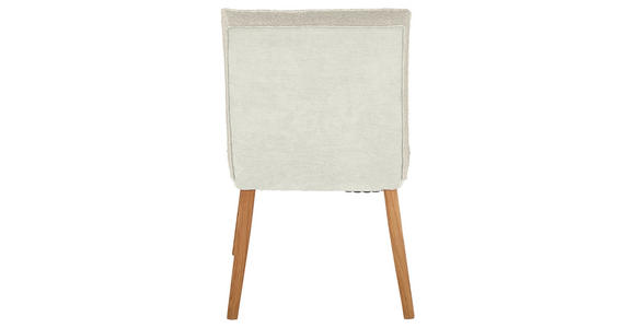 STUHL Webstoff, Mikrofaser Creme Eiche vollmassiv  - Eichefarben/Creme, Design, Holz/Textil (49/86/67cm) - Linea Natura