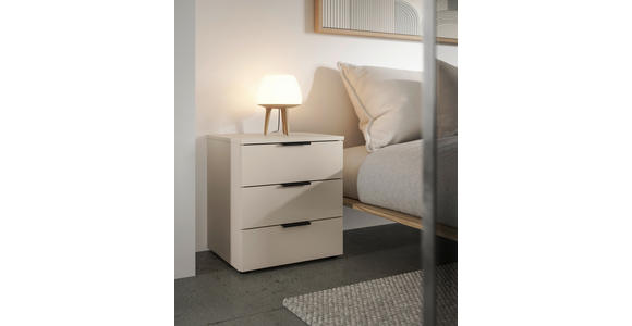 NACHTSCHRANK 45/61/40 cm - Kaschmir/Schwarz, Basics, Holzwerkstoff/Kunststoff (45/61/40cm) - Carryhome