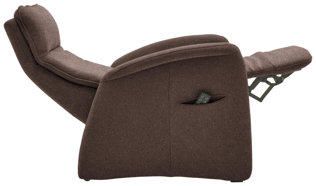 FERNSEHSESSEL in Chenille Dunkelbraun  - Dunkelbraun, Konventionell, Textil (79/114/87-176cm) - Valdera