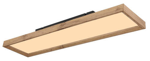 LED-TAKLAMPA 24 W 80/20/8,5 cm  - vit/opal, Natur, metall/trämaterial (80/20/8,5cm) - Globo