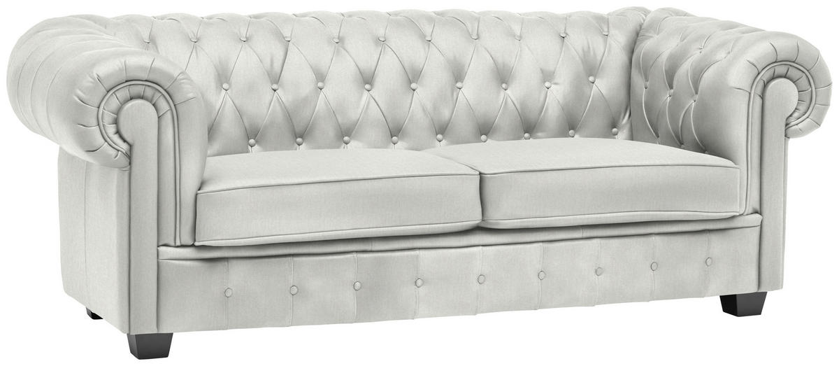 CHESTERFIELD-SOFA in Webstoff Naturfarben  - Wengefarben/Naturfarben, LIFESTYLE, Holz/Textil (206/76,5/96cm) - Landscape