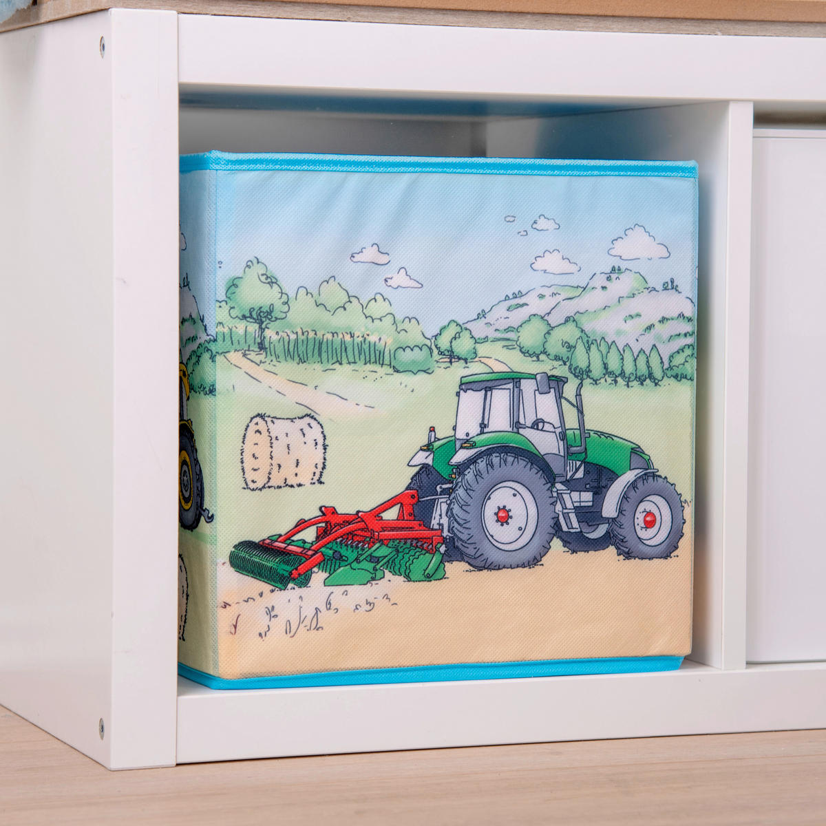AUFBEWAHRUNGSBOX Traktor  - Multicolor/Hellgrün, Basics, Textil (30/30/30cm) - Herding