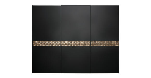 SCHWEBETÜRENSCHRANK in Anthrazit, Schwarz, Eiche dunkel - Eiche dunkel/Anthrazit, Design, Glas/Holz (280/222/68cm) - Dieter Knoll