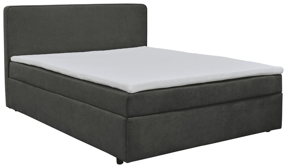 BOXBETT 180/200 cm  in Anthrazit  - Anthrazit/Schwarz, Modern, Holz/Kunststoff (180/200cm) - MID.YOU