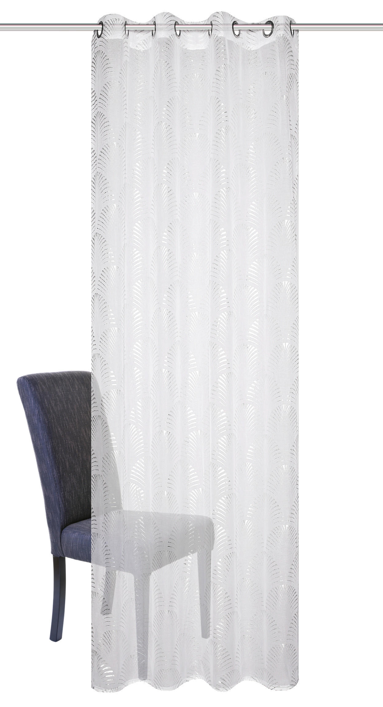 ÖSENSCHAL SUNRISE transparent 140/245 cm   - Silberfarben, Basics, Textil (140/245cm)