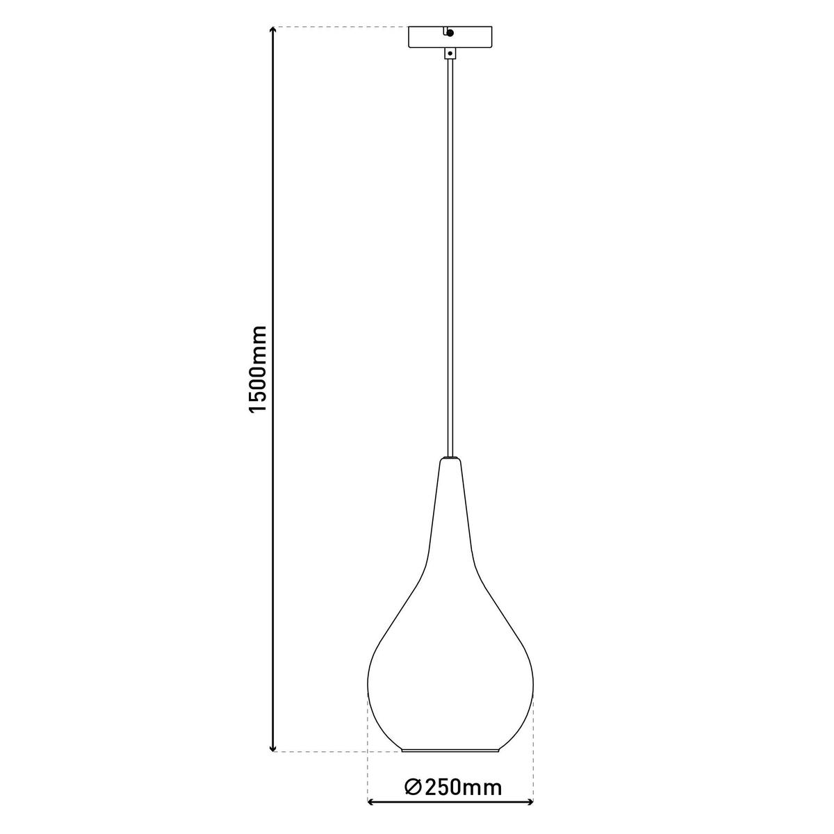 PENDELLEUCHTE 25/150 cm  - Schwarz, Design, Glas/Metall (25/150cm) - Näve